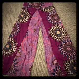 💮Boho Mandala Print Wide Leg Palazzo Capris